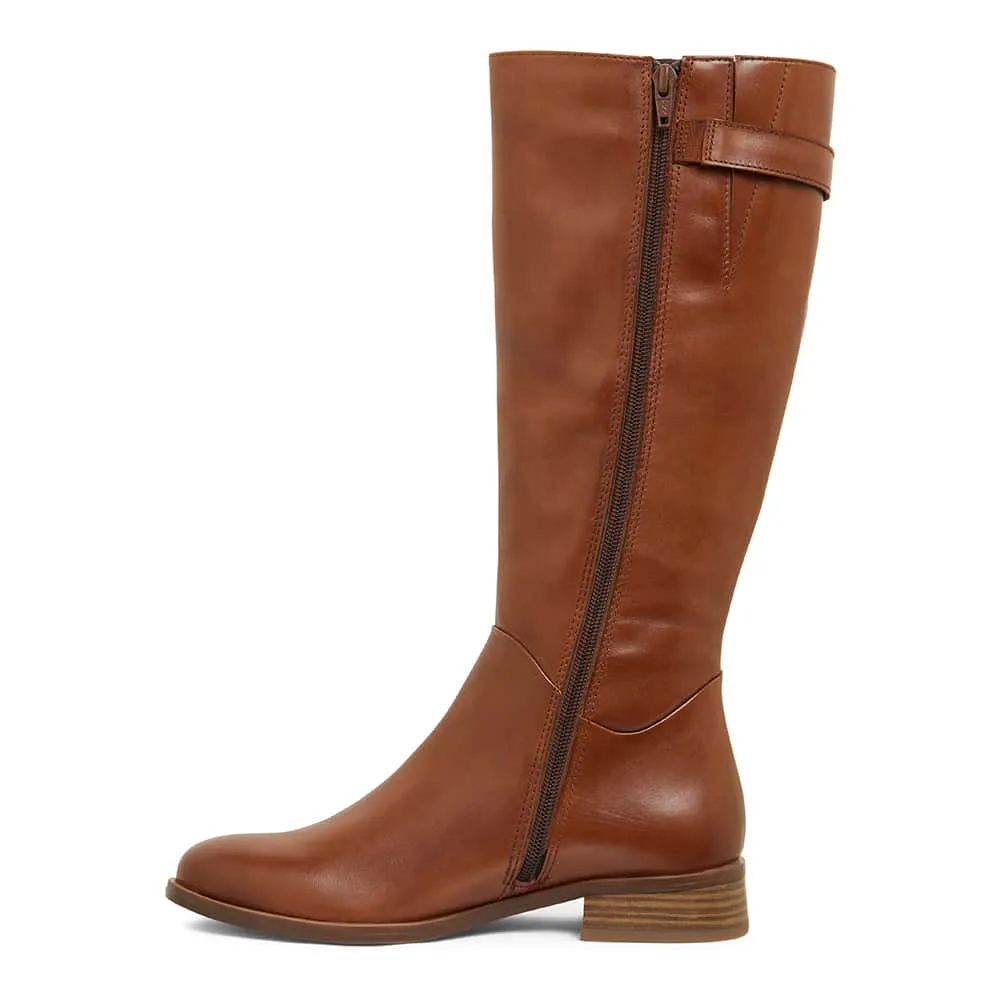 Jenna Boot in Mid Brown Leather