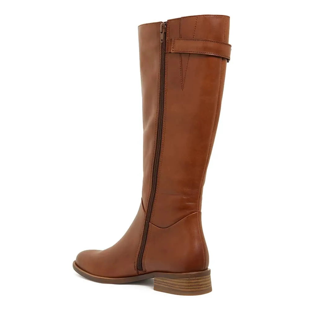 Jenna Boot in Mid Brown Leather