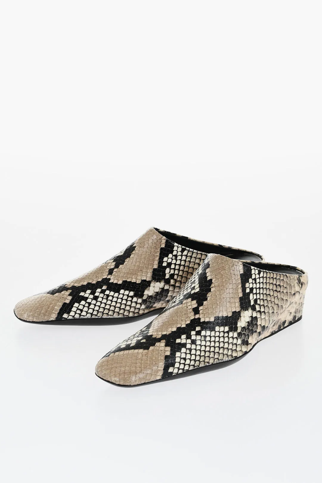Jil Sander Python Printed Leather Mules
