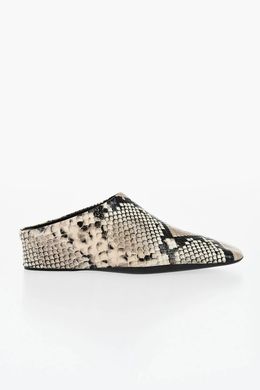 Jil Sander Python Printed Leather Mules