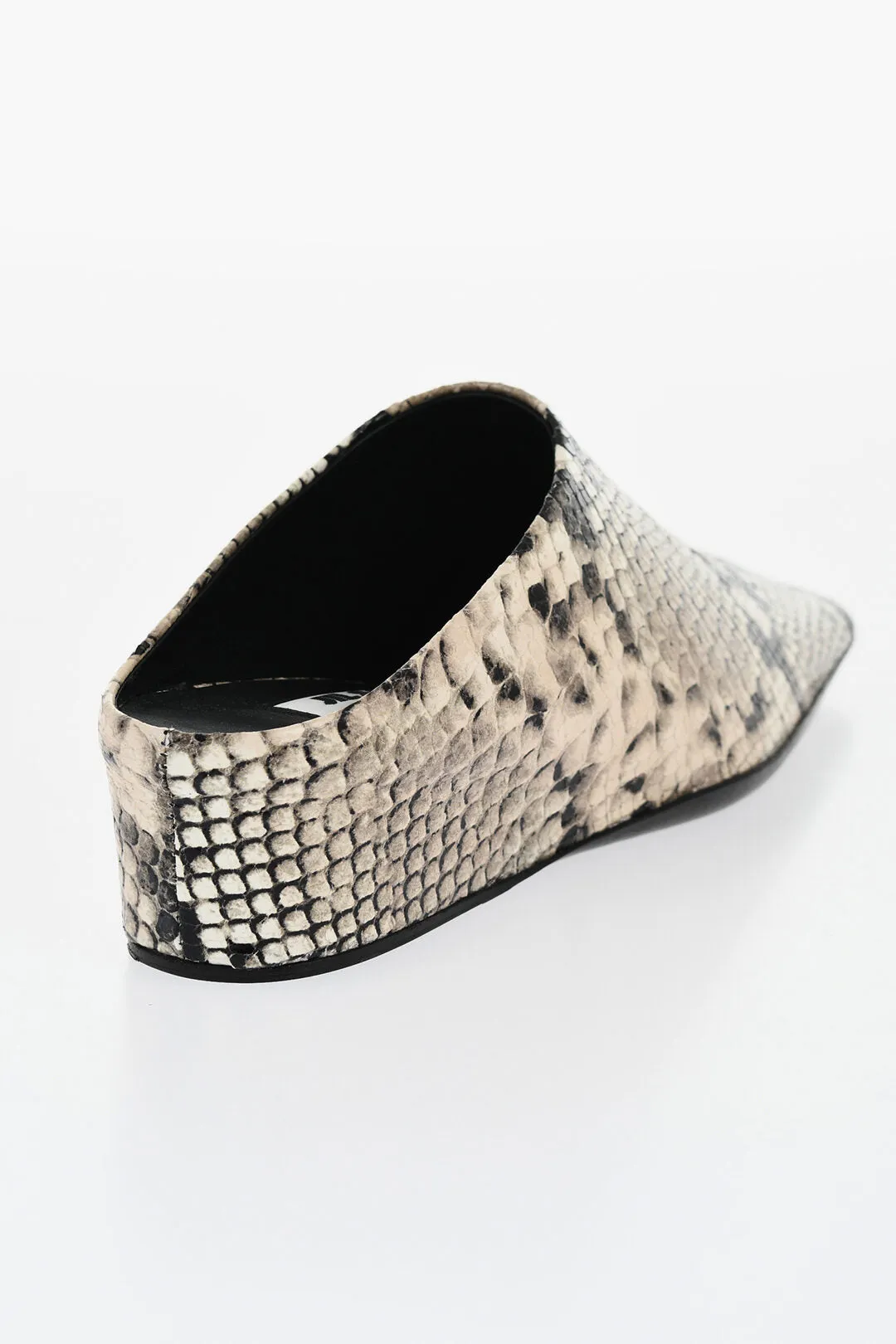 Jil Sander Python Printed Leather Mules