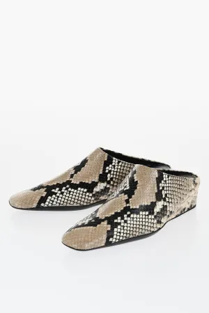 Jil Sander Python Printed Leather Mules