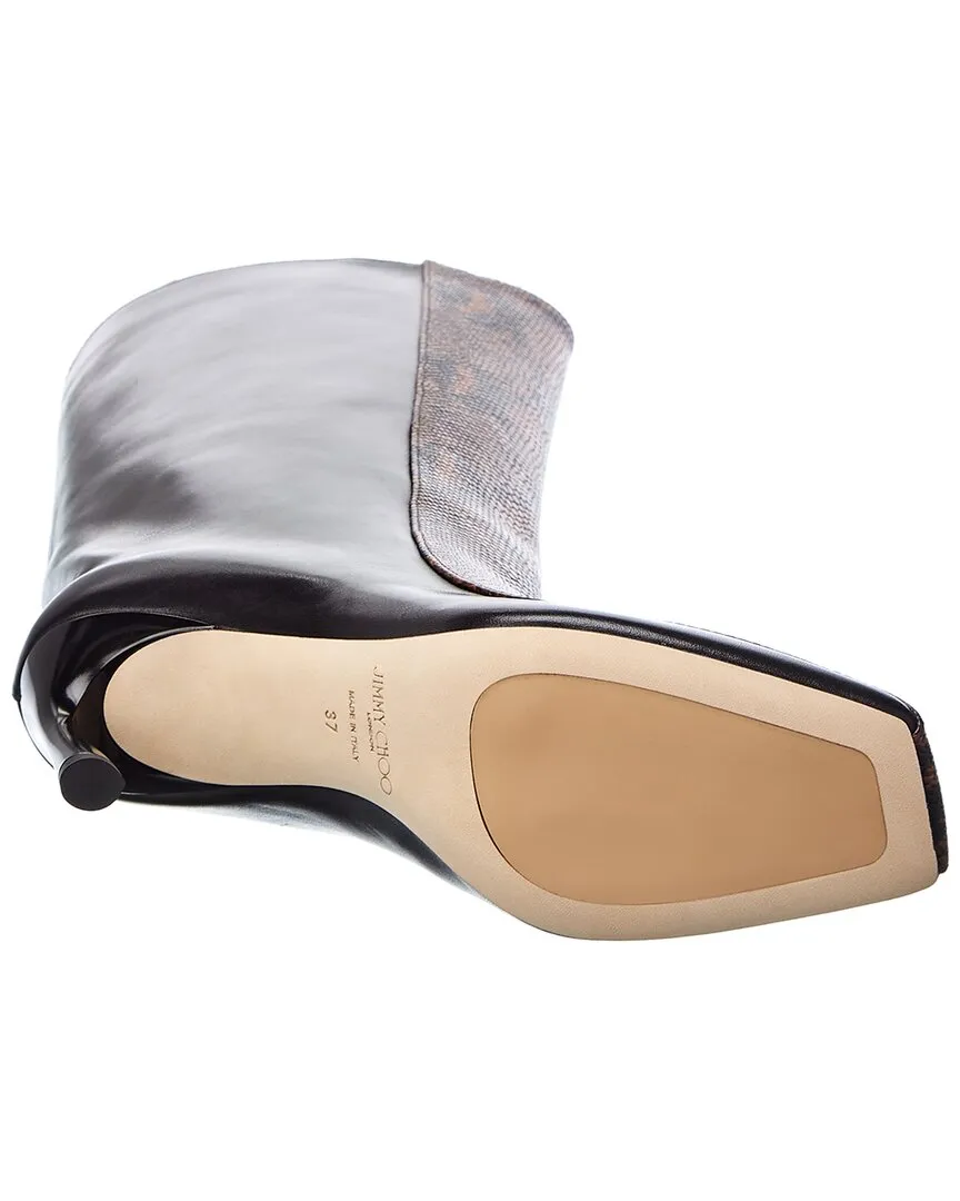 Jimmy Choo Mabyn 85 Snake-Embossed Leather Boot