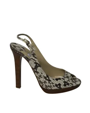 Jimmy Choo Peep-toe Slingback Heels in Phytonskin Leathe