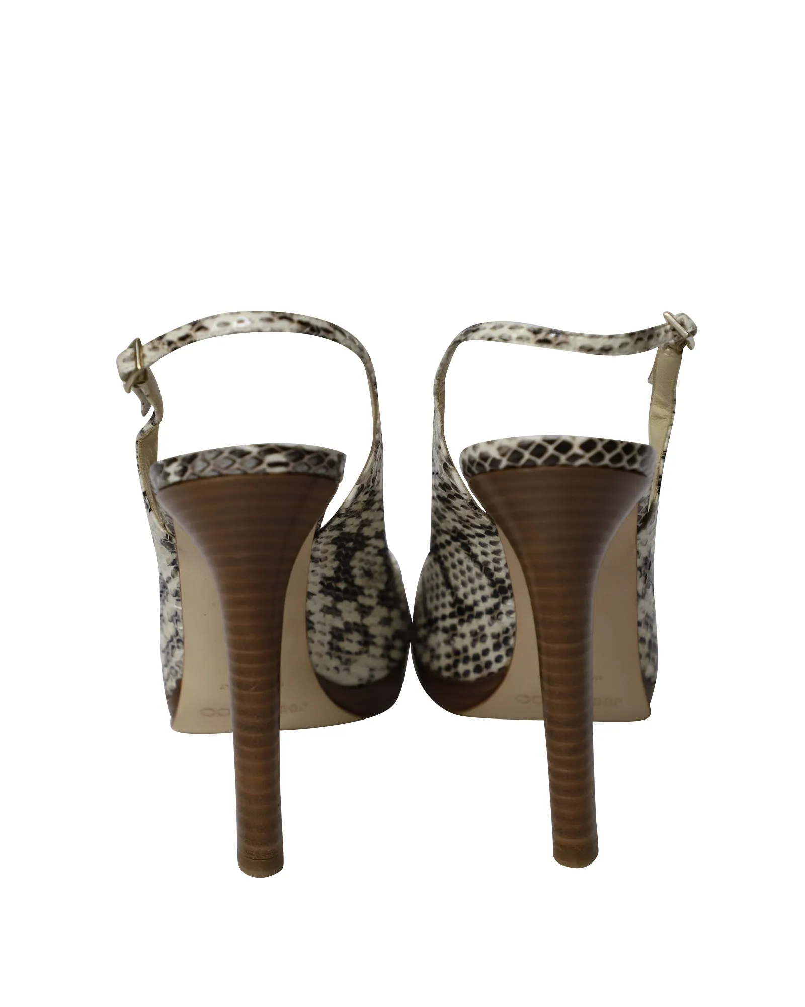 Jimmy Choo Peep-toe Slingback Heels in Phytonskin Leathe