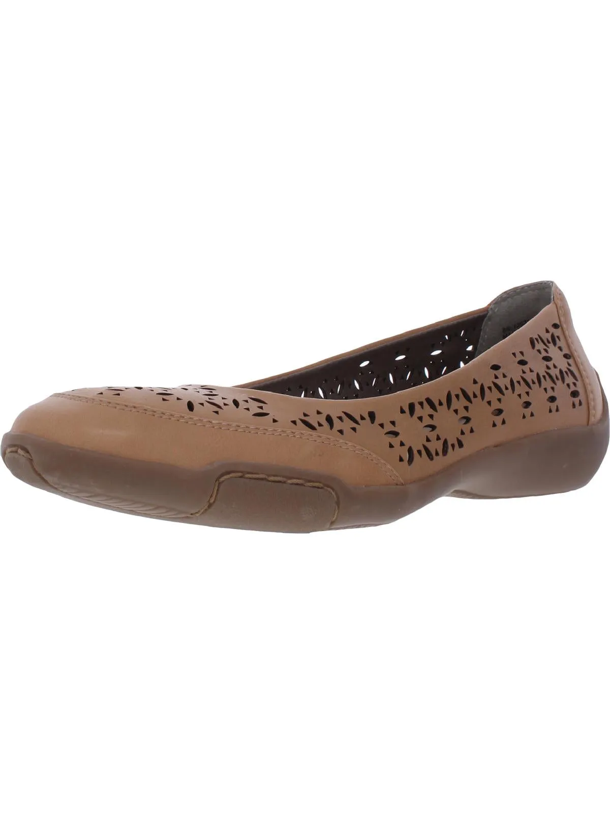 Jordan Womens Faux Leather Slip On Ballet Flats