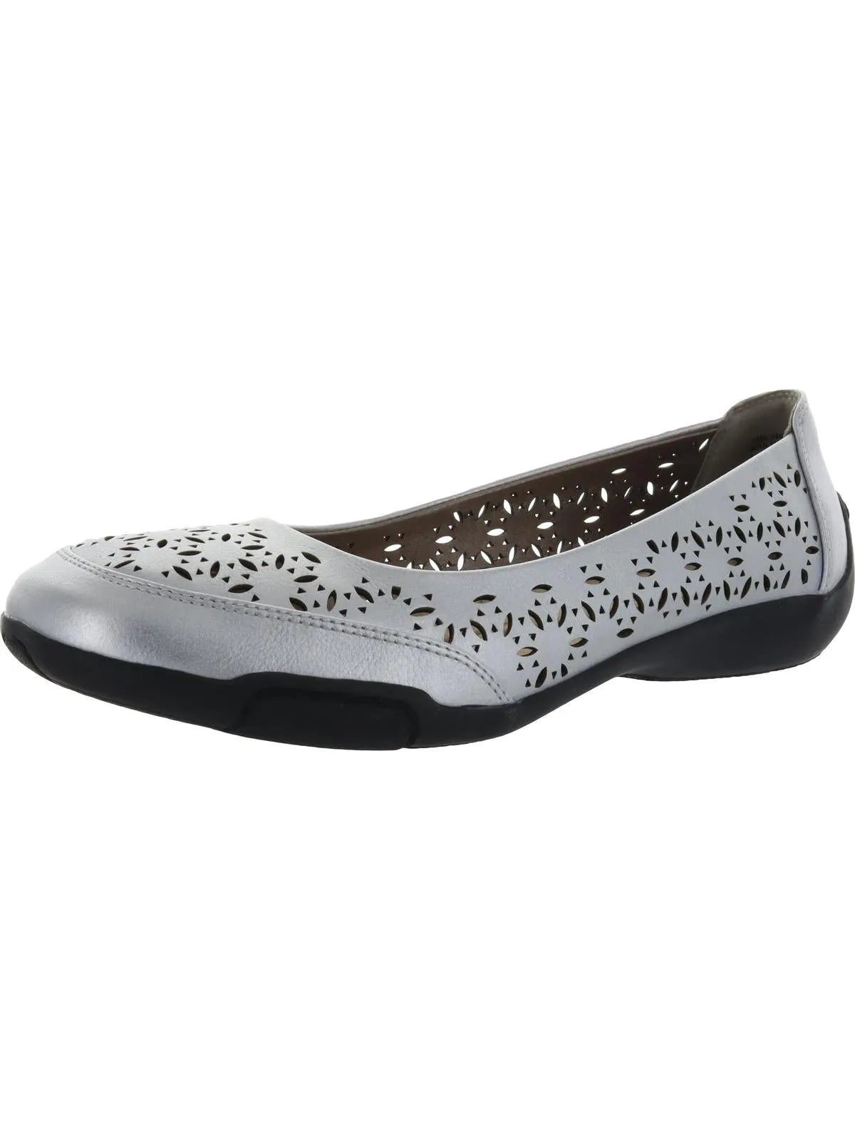 Jordan Womens Faux Leather Slip On Ballet Flats