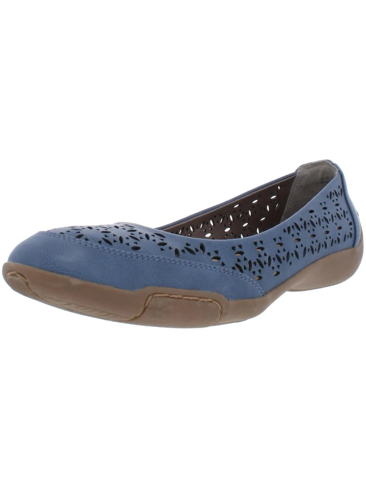 Jordan Womens Faux Leather Slip On Ballet Flats