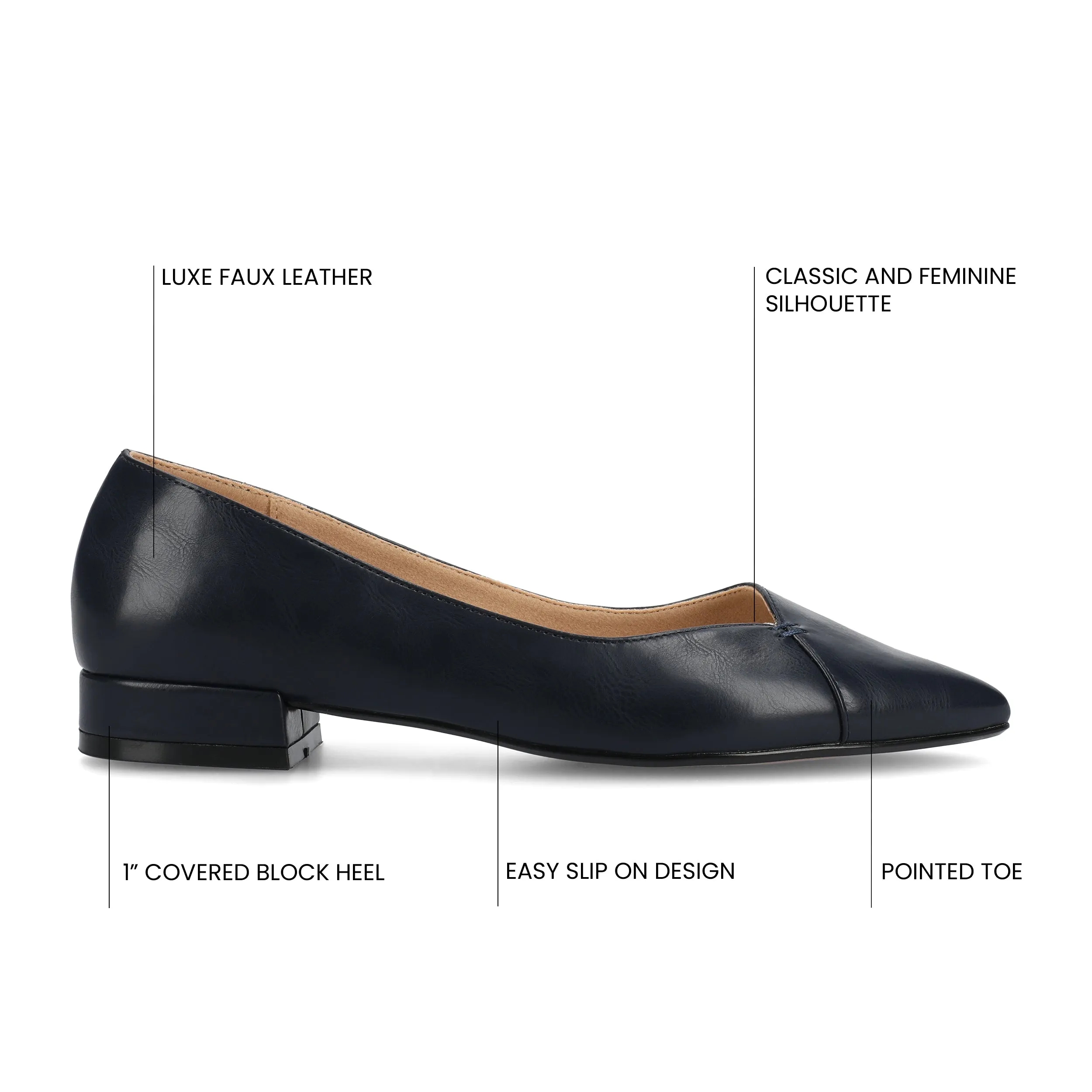 Journee Women's Carmin Medium and Wide Width Dress Flats