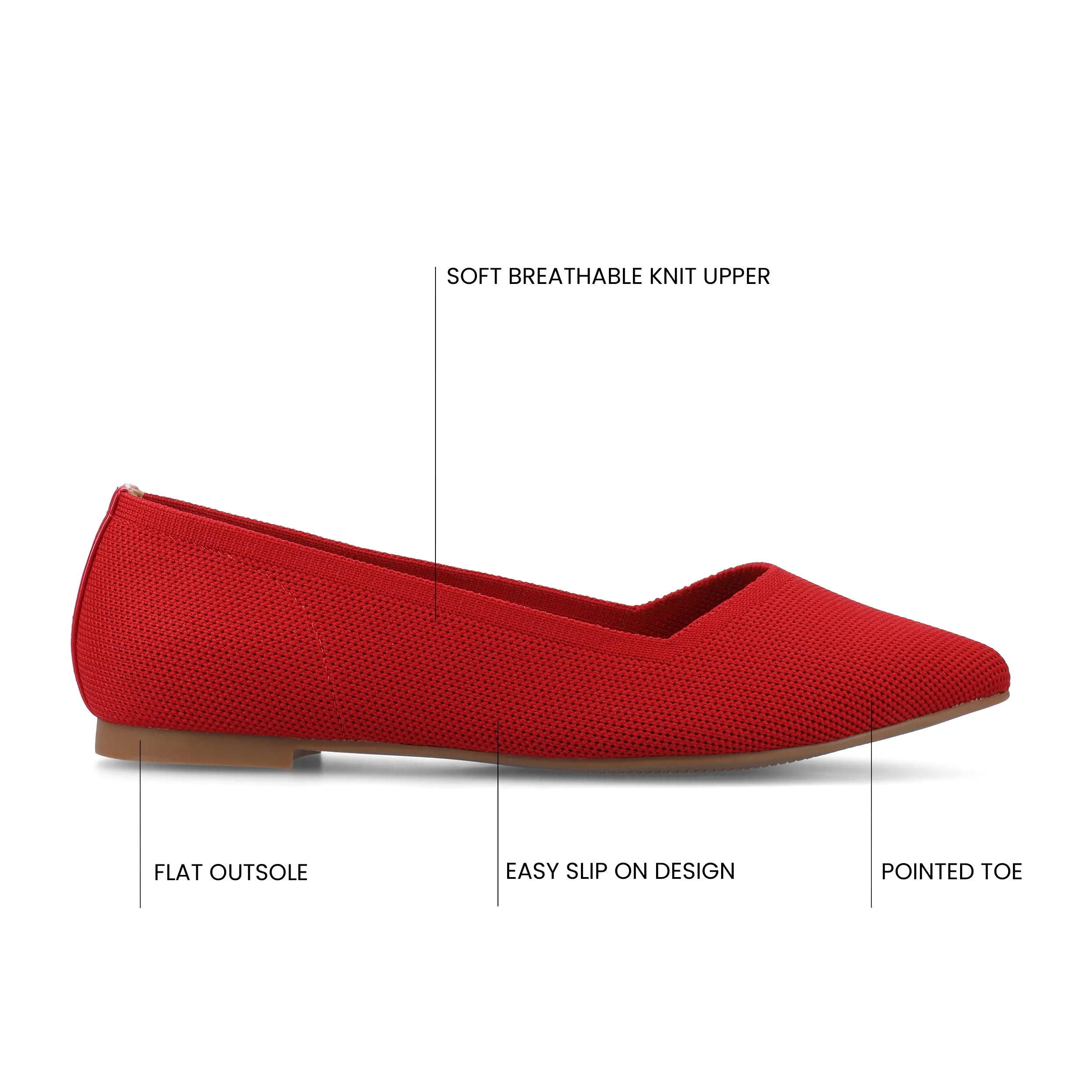 Journee Women's Minnah Knit Dress Flats