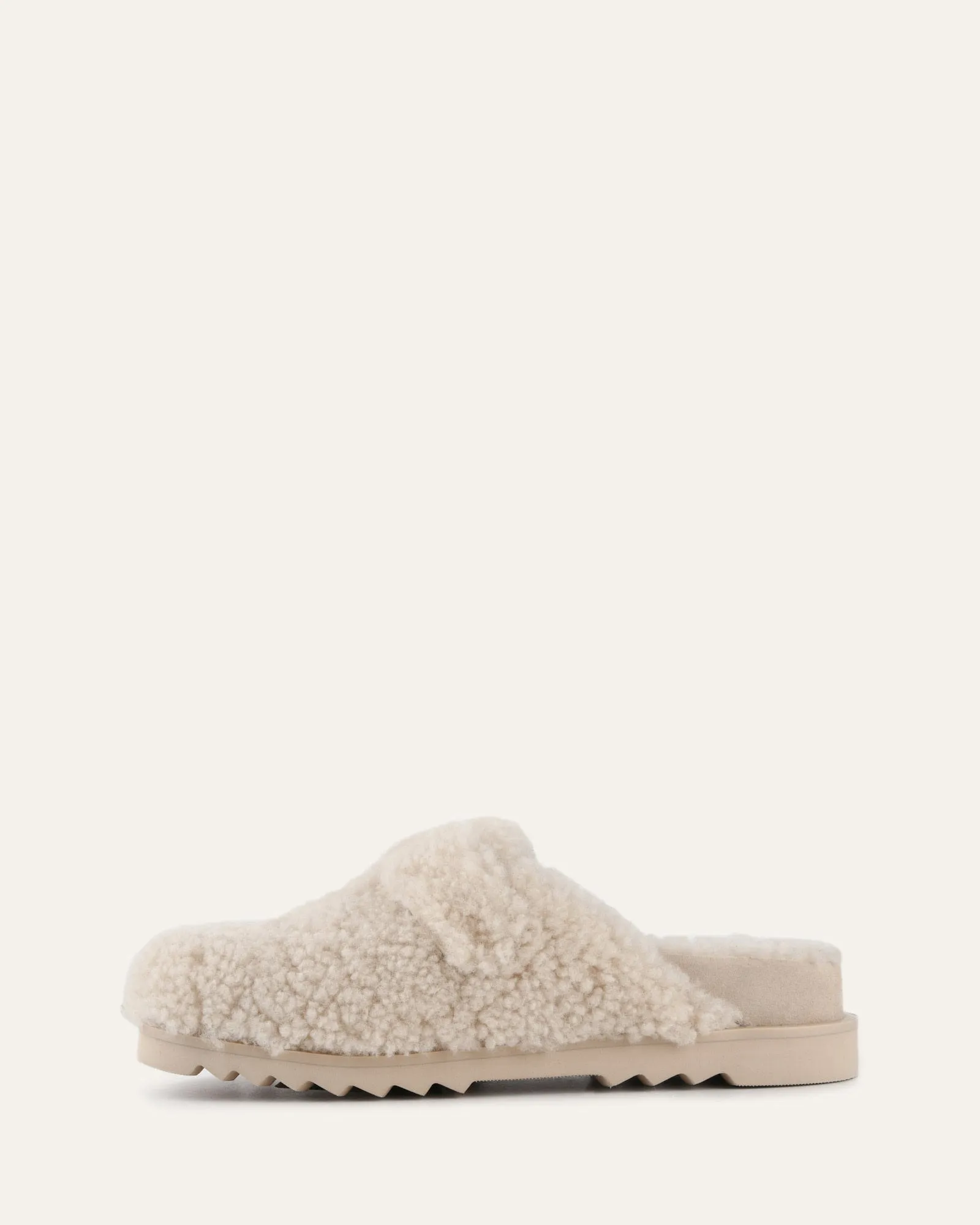 JUNIE CASUAL FLATS CREAM SHEARLING