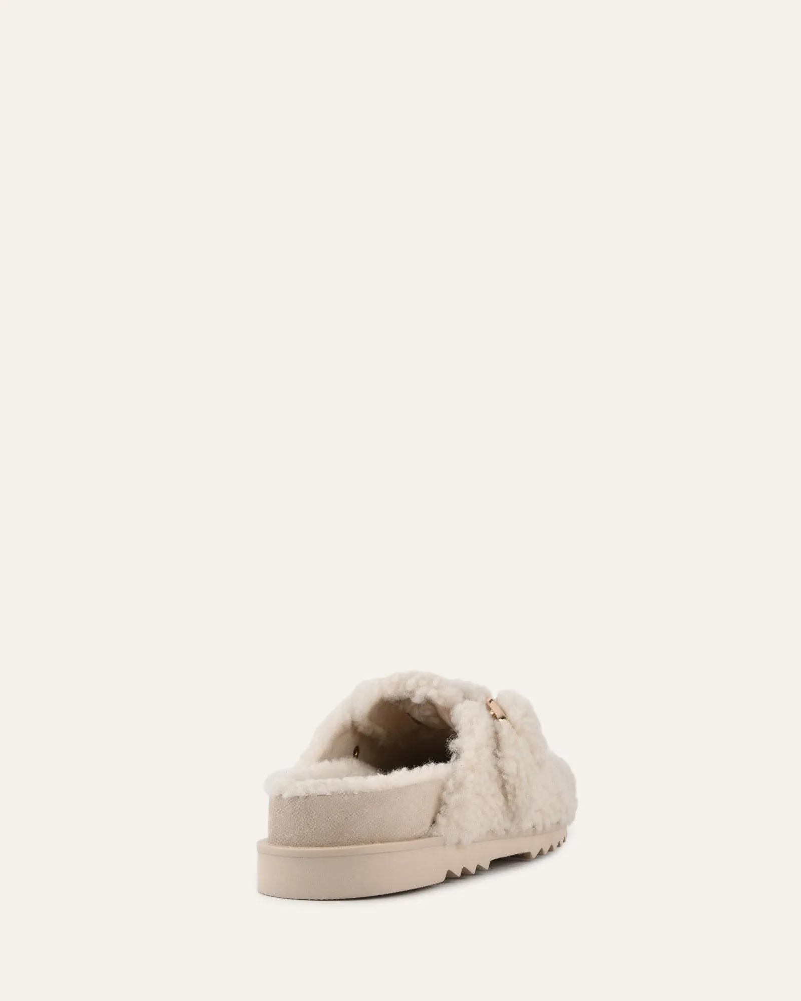 JUNIE CASUAL FLATS CREAM SHEARLING