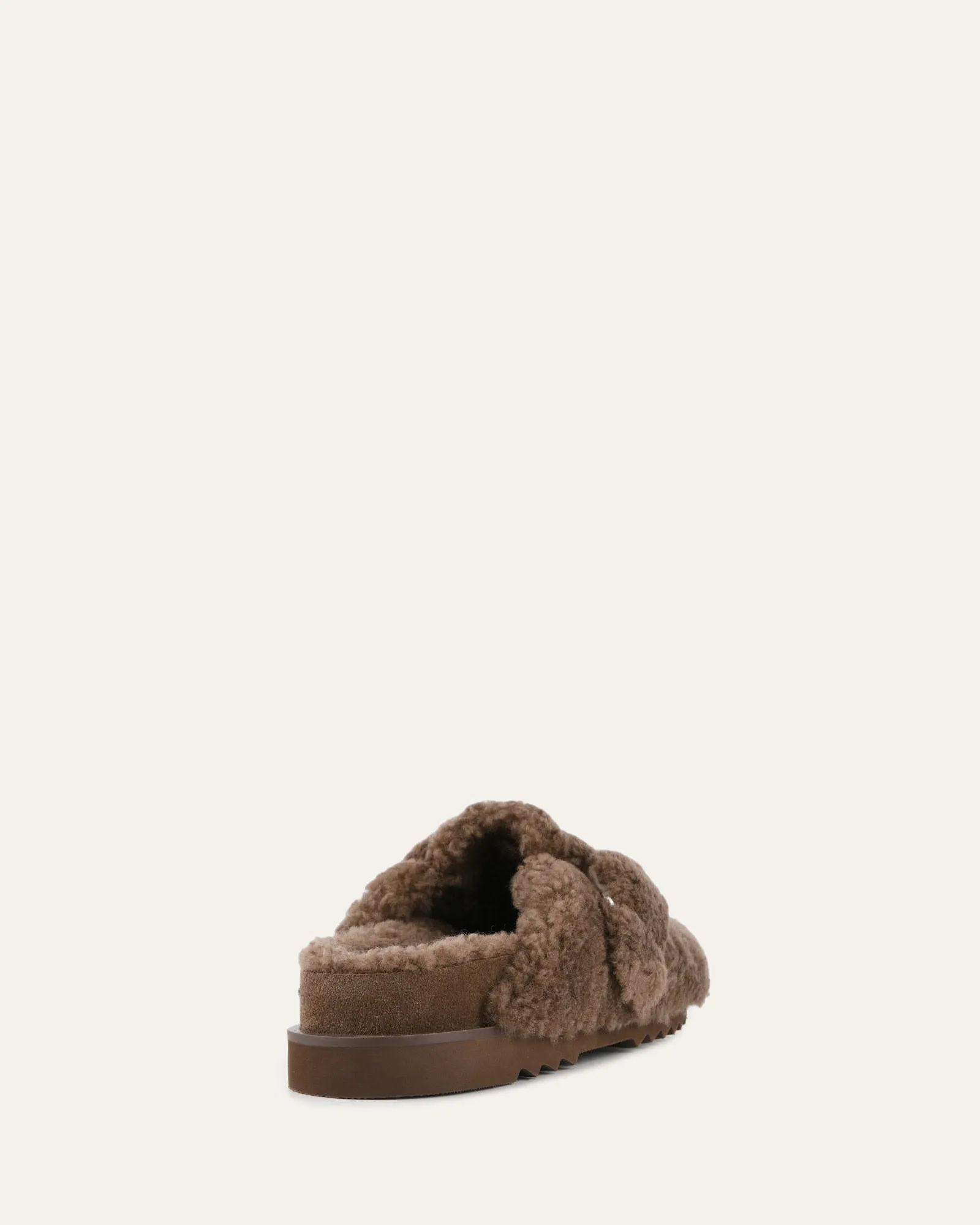 JUNIE CASUAL FLATS TAUPE SHEARLING