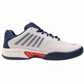 K Swiss Hypercourt Express 2 Men Tennis Shoes - Blanc De Blanc/Blue Opal/Lollipop Kswiss tennis shoes