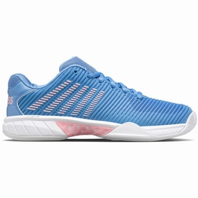 K Swiss Hypercourt Express 2 Silver Lake Blue/White/Orchid Pink Women Tennis Shoes Kswiss tennis shoes