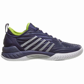 K Swiss Hypercourt Supreme 2  Men Tennis Shoes - Peacoat/White/Lime Green Kswiss tennis shoes