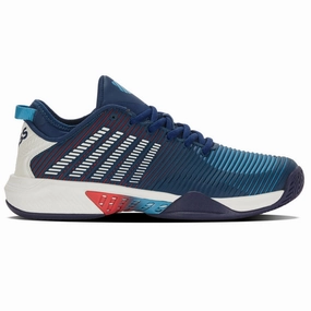 K Swiss Hypercourt Supreme Blue Opal /Blanc De Blanc /Lollipop Men Tennis Shoes Kswiss tennis shoes