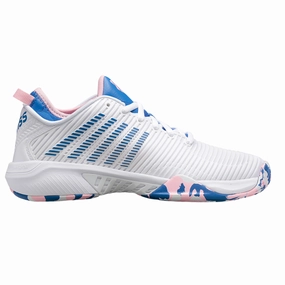 K Swiss Hypercourt Supreme  Women Tennis Shoes - White/Star Sapphire/Orchard Pink Kswiss tennis shoes