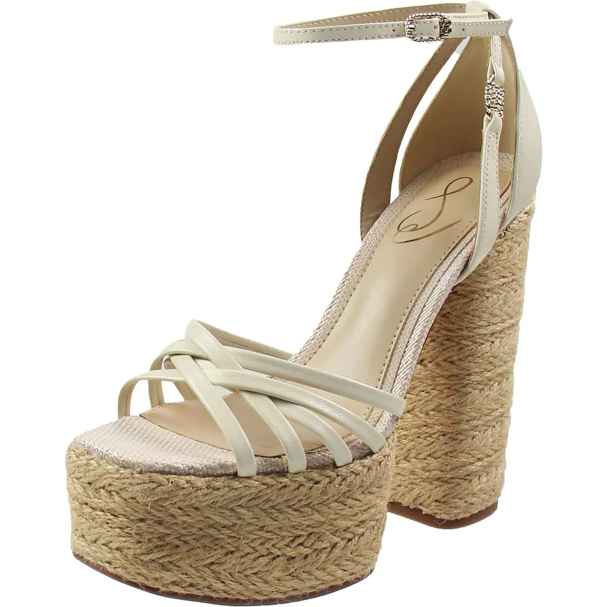 KADE Womens Criss-Cross Leather Platform Heels