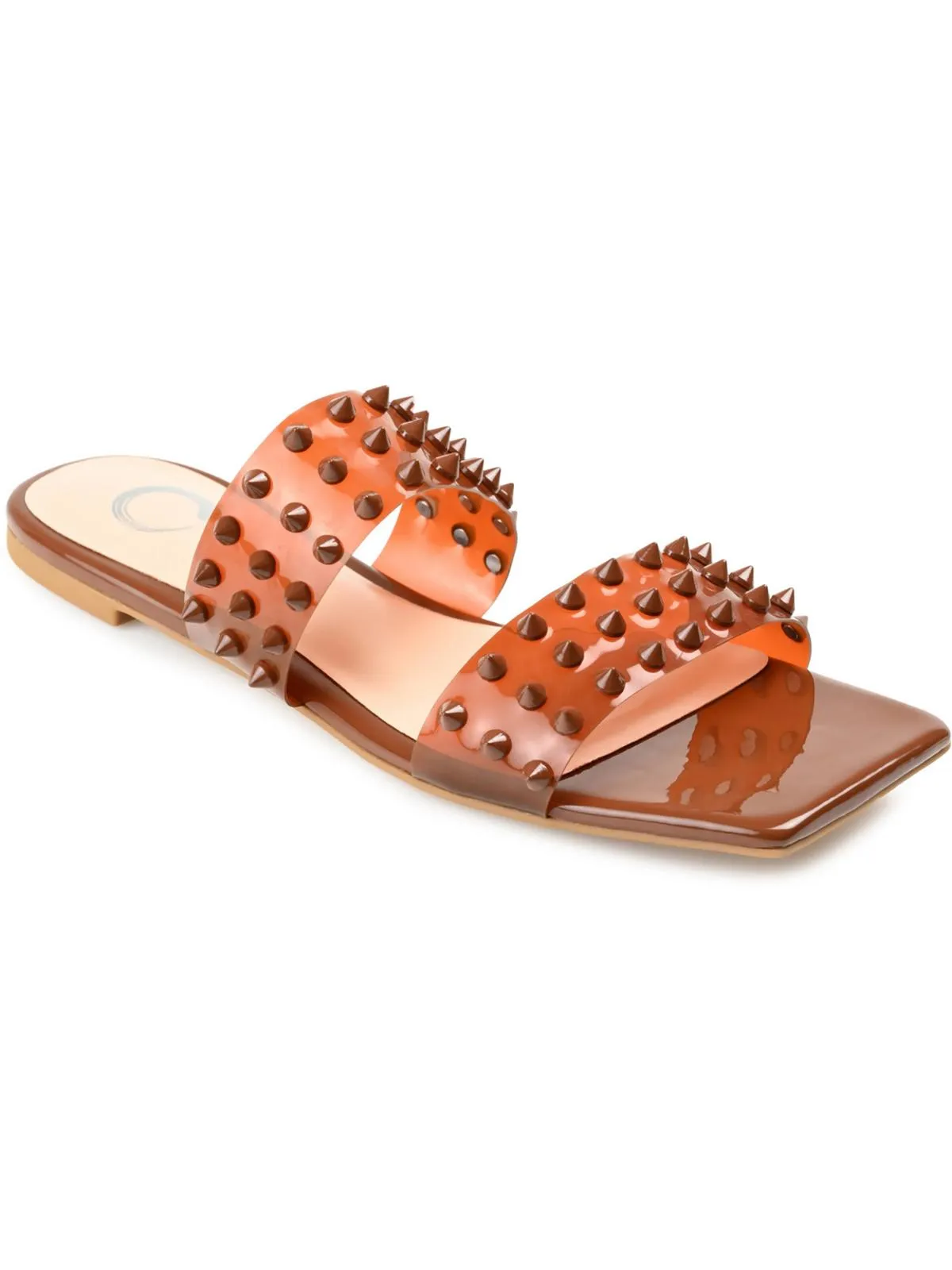 KATARI Womens Open Toe Vinyl Flatform Sandals