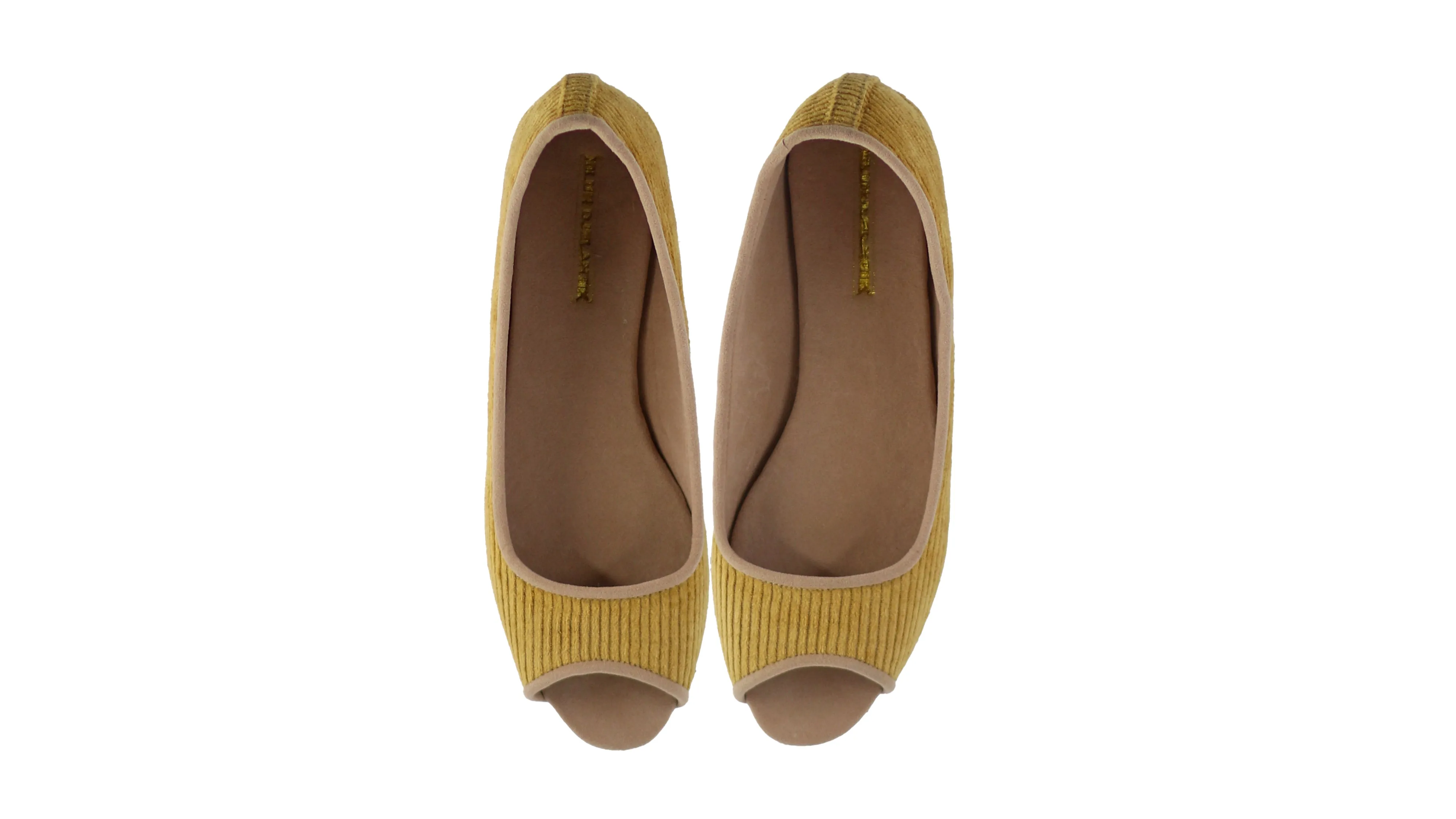 Kate Peeptoe 20mm Ballet - Tan Corduroy