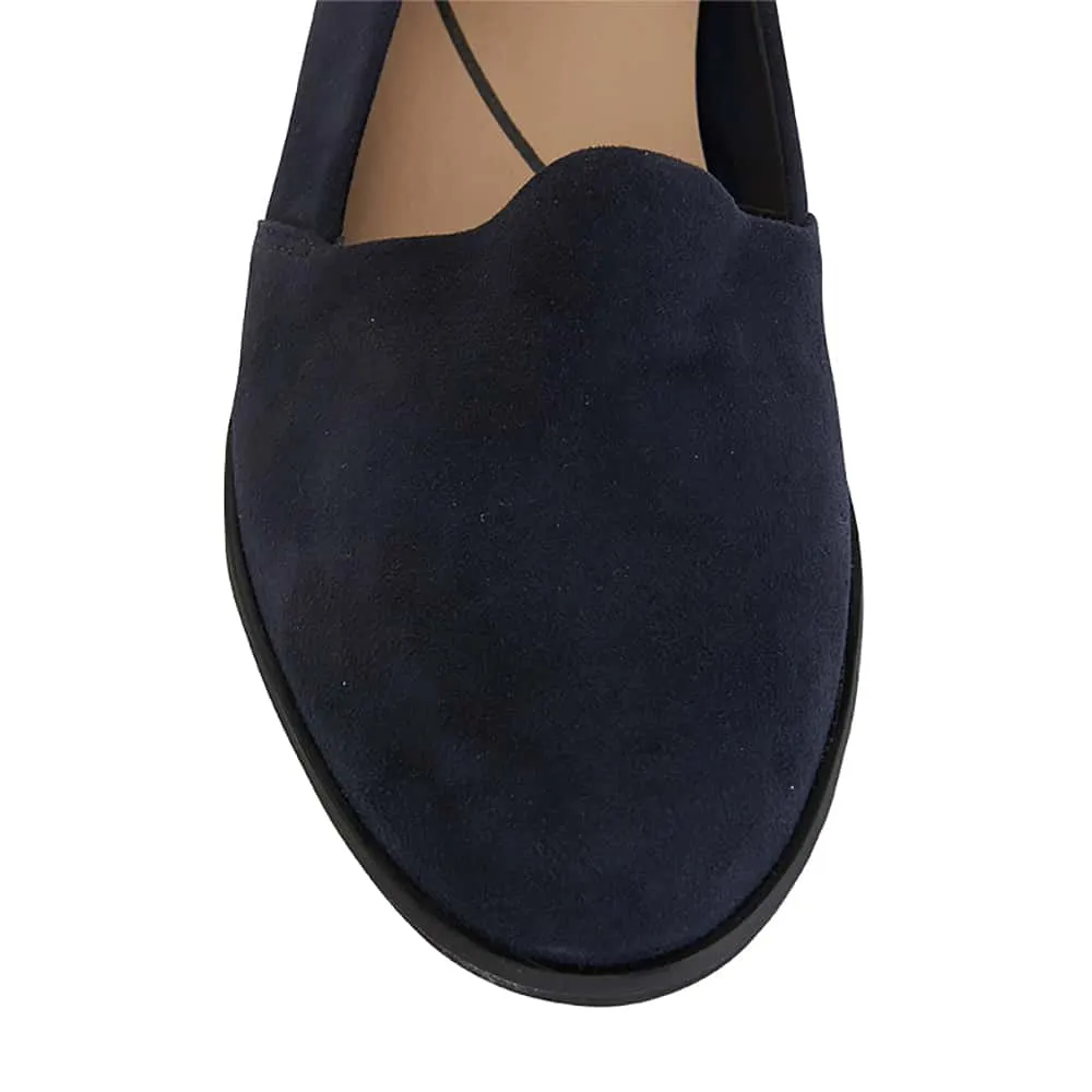 Kelly Flat in Navy Suede
