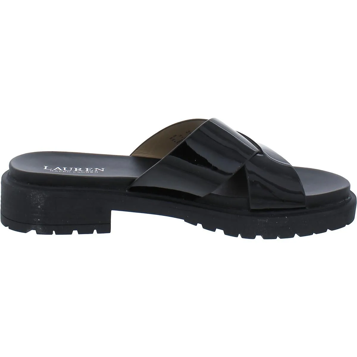 Kelsie Womens Criss-Cross Front Lugged Sole Slide Sandals