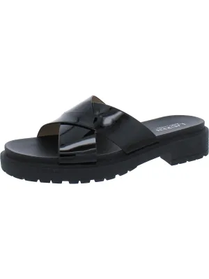 Kelsie Womens Criss-Cross Front Lugged Sole Slide Sandals