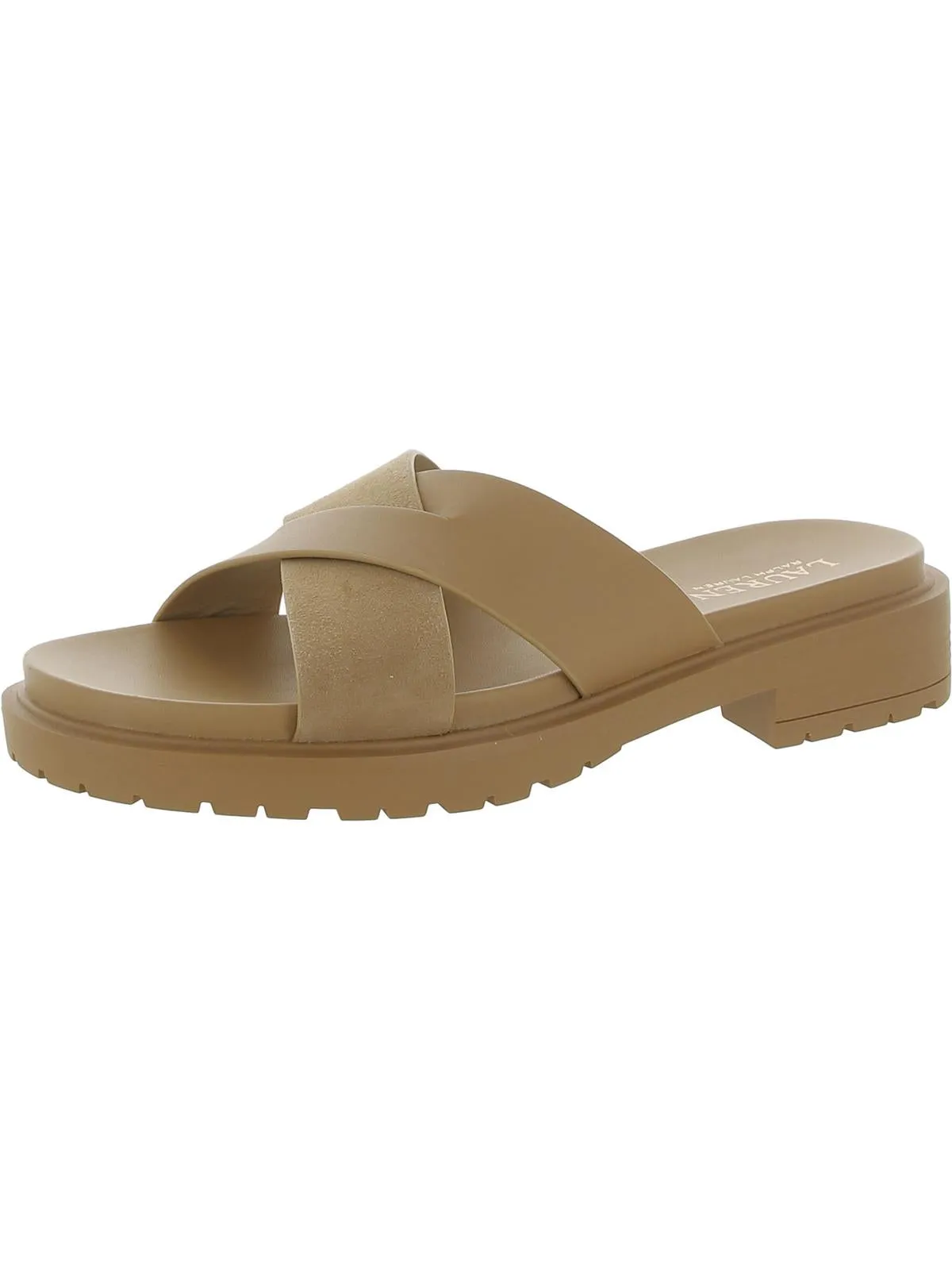 Kelsie Womens Criss-Cross Front Lugged Sole Slide Sandals