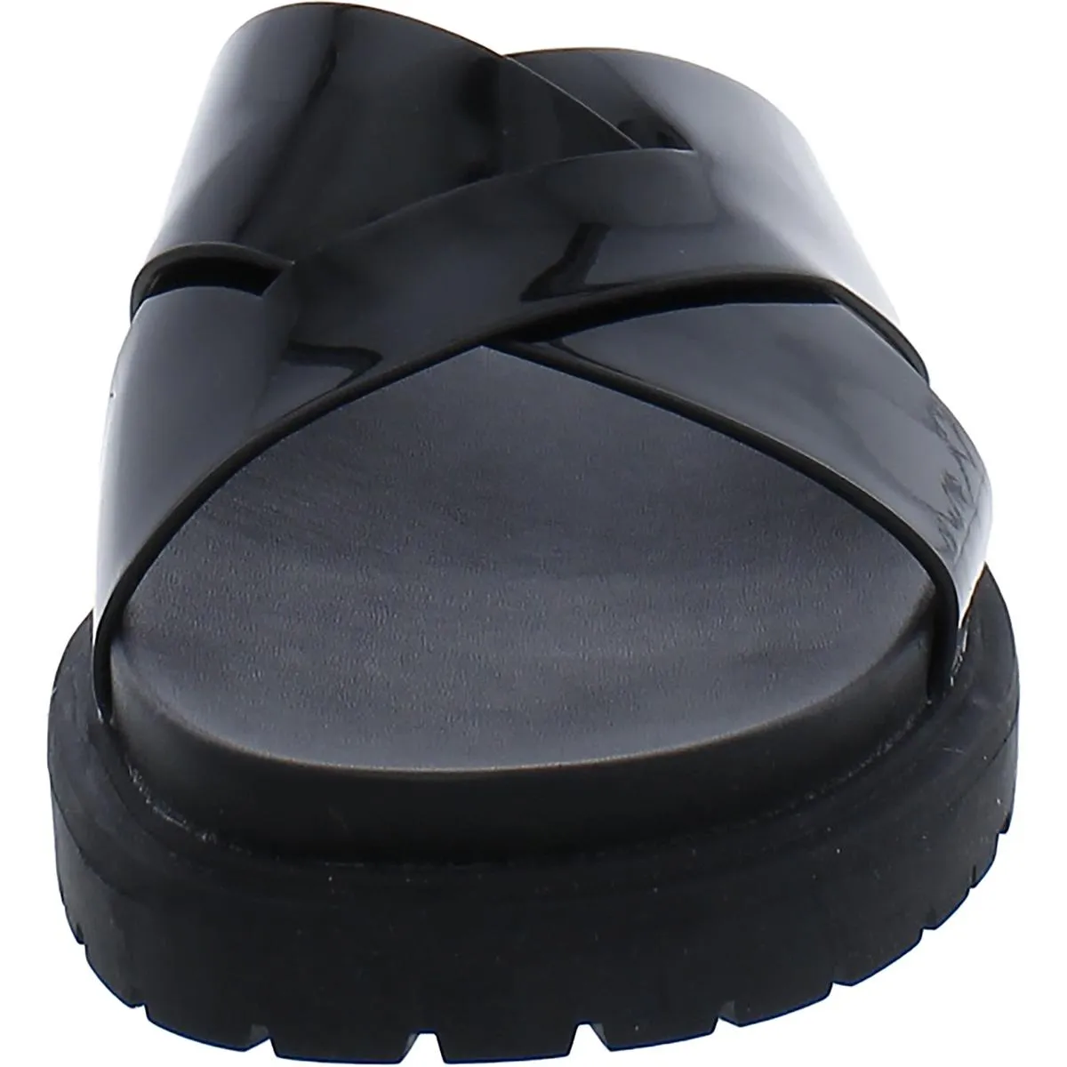 Kelsie Womens Criss-Cross Front Lugged Sole Slide Sandals