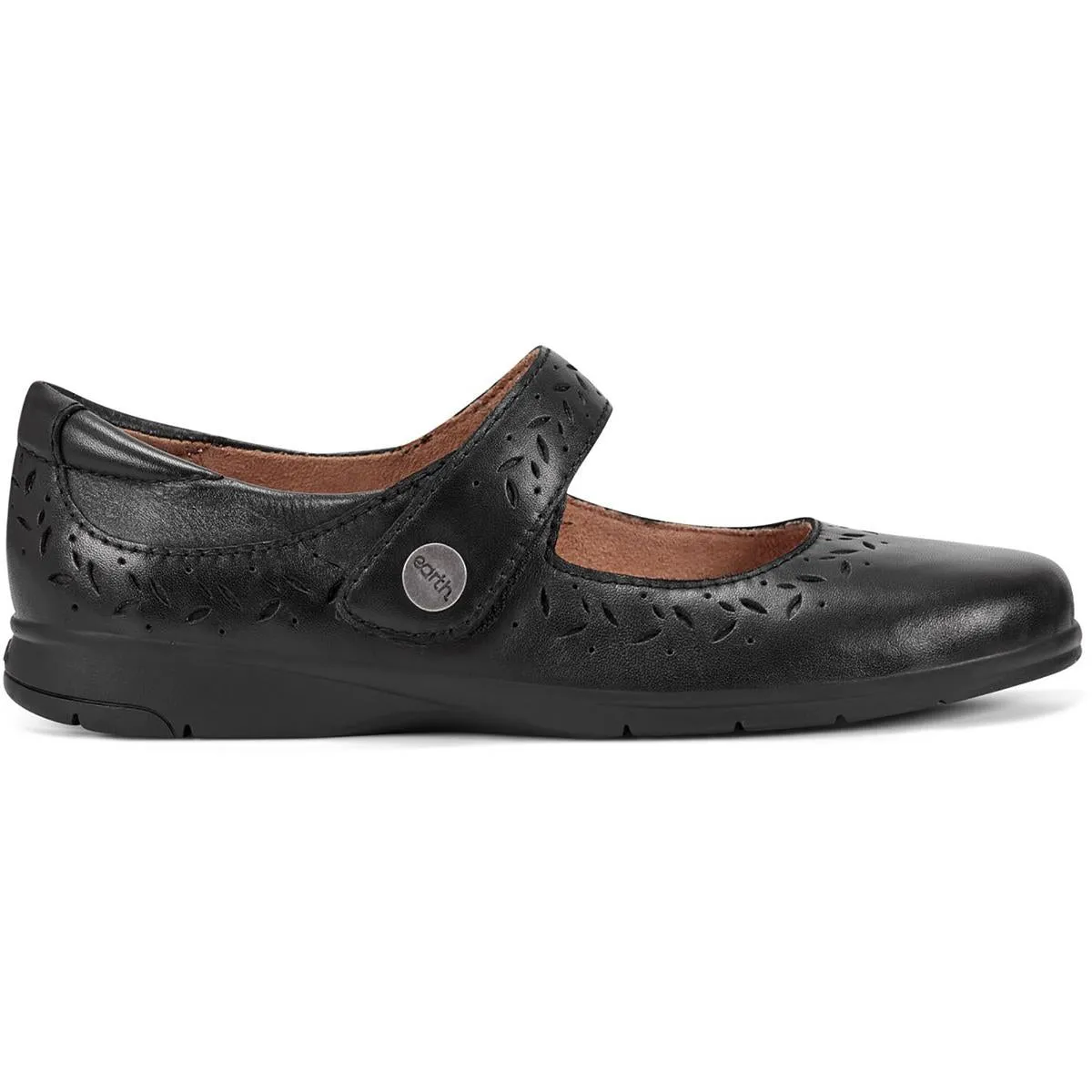 KINSEY Womens Padded Insole Leather Flat Shoes