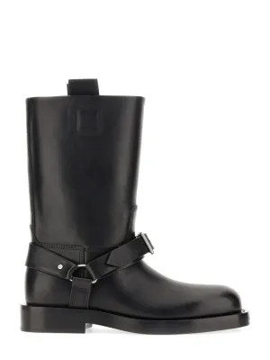 Knee-High Saddle Boots With Buckle Detail