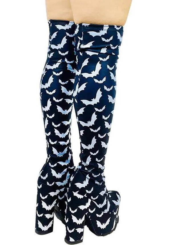 Labyrinth Bat [Black/White] | PLATFORM BOOTS**