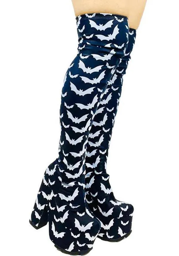 Labyrinth Bat [Black/White] | PLATFORM BOOTS**