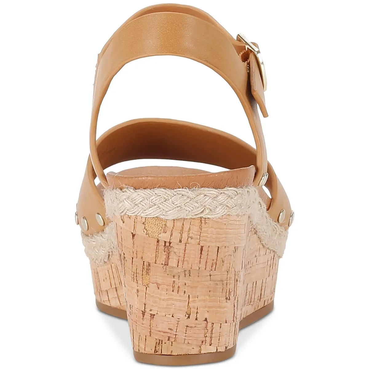 Laceyy Womens Faux Leather Ankle Strap Wedge Sandals
