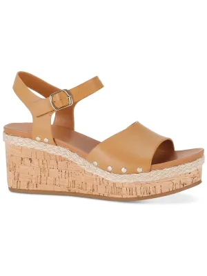 Laceyy Womens Faux Leather Ankle Strap Wedge Sandals