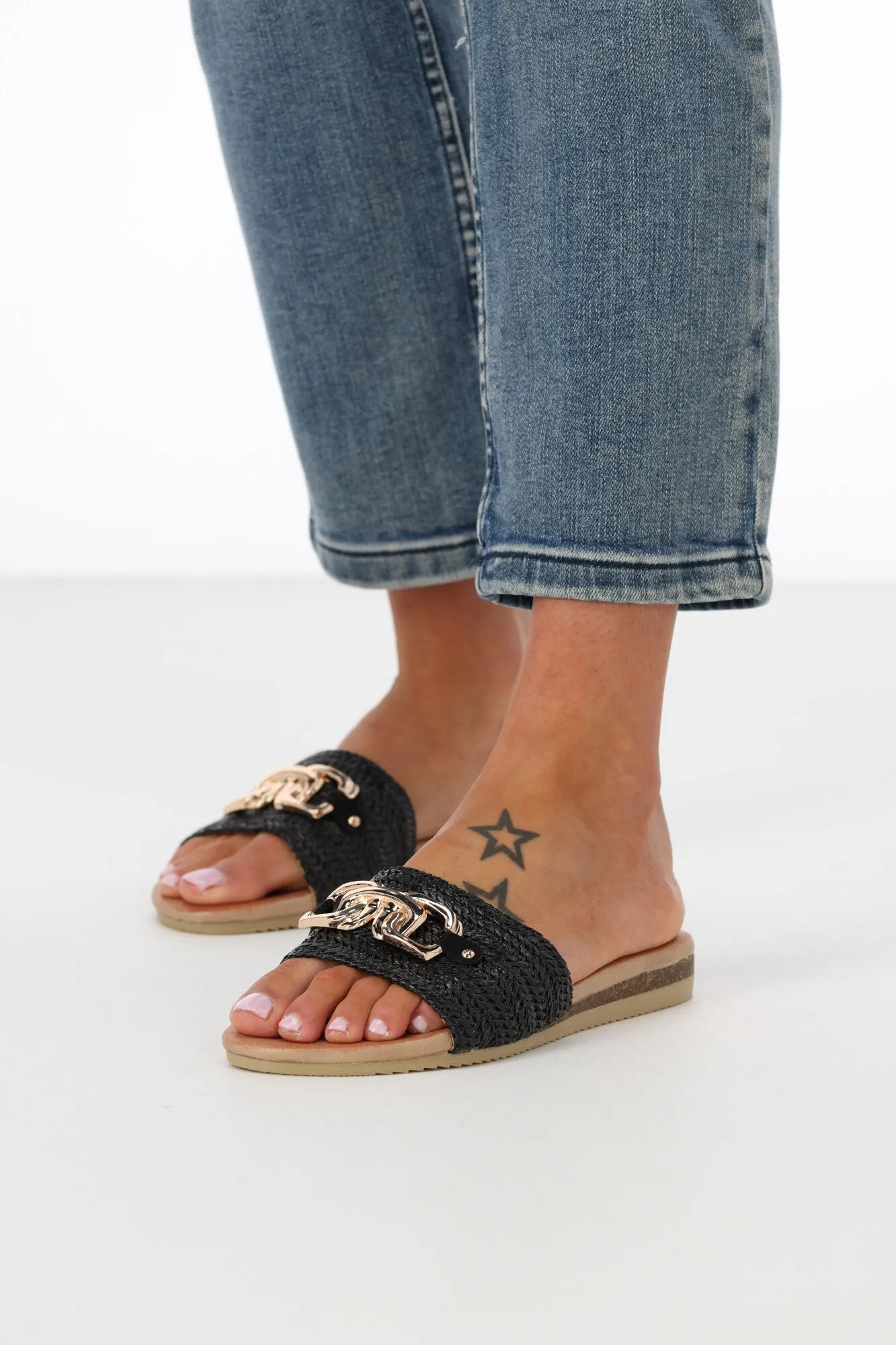 Laguna Quays Karmen Raffia Black