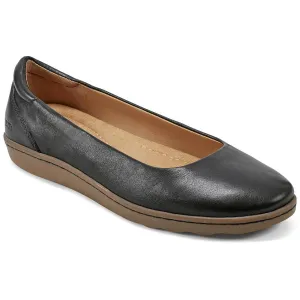 Landen Womens Solid Leather Ballet Flats