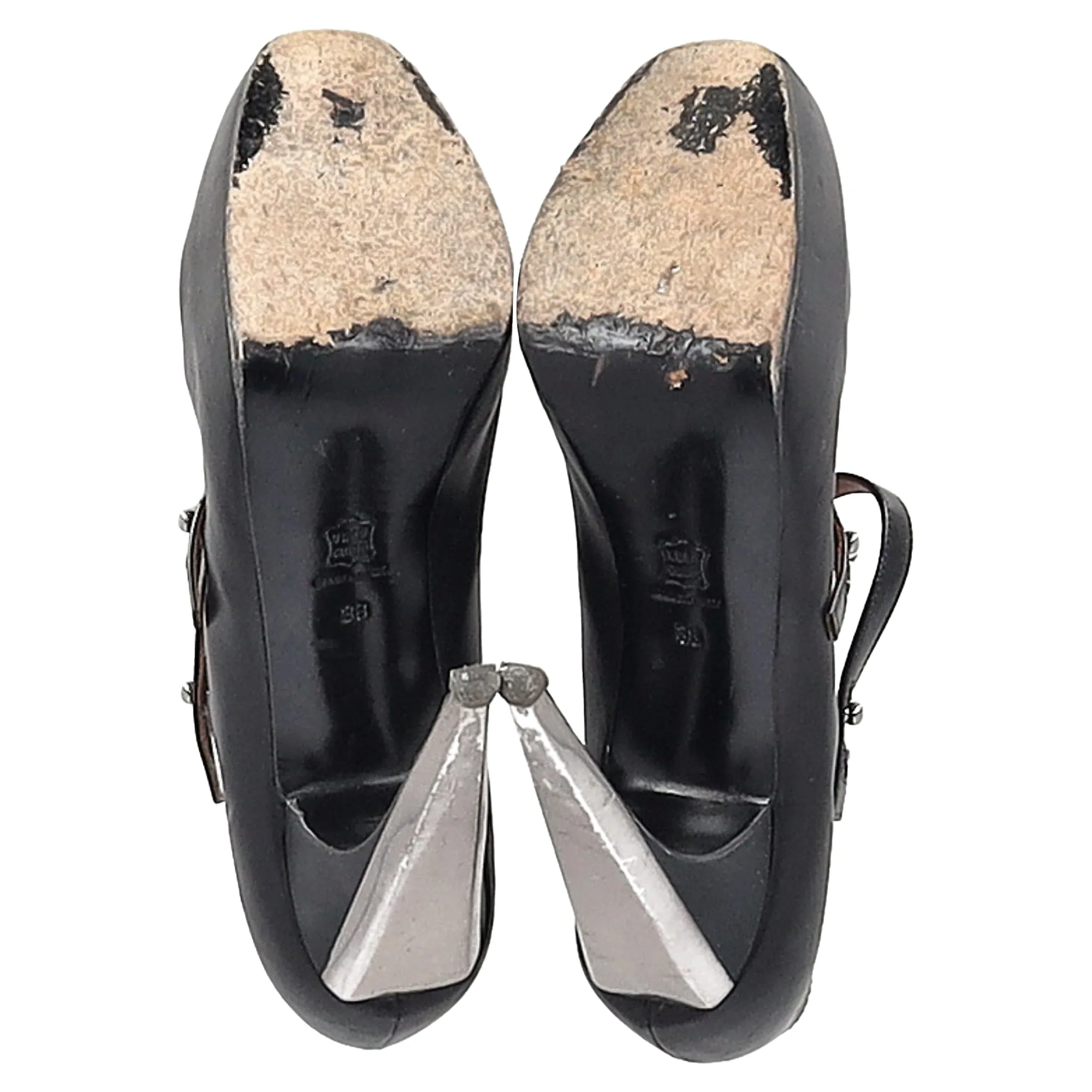 Lanvin 2009 Lanvin Paris Escarpin Strap Pumps in Black Leather