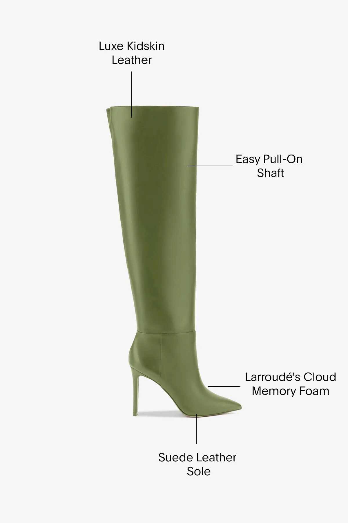 Larroud x Jennifer Fisher Boot In Martini Green Leather