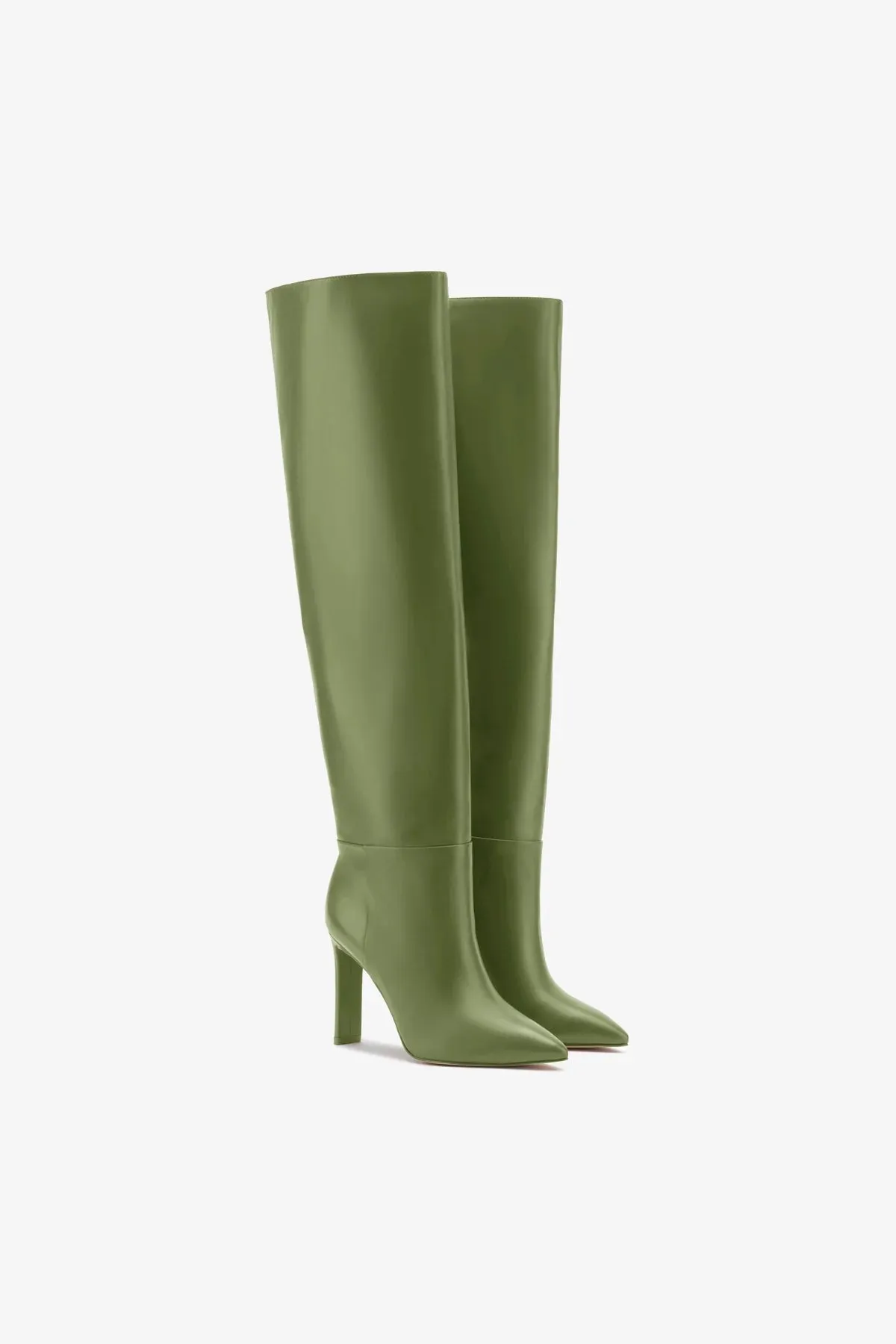 Larroud x Jennifer Fisher Boot In Martini Green Leather