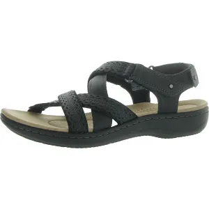 Laurieann Rena Womens Leather Round Toe Strappy Sandals