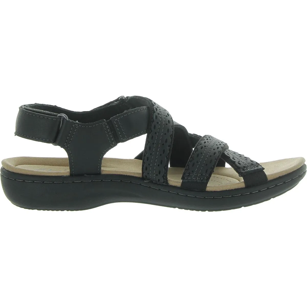 Laurieann Rena Womens Leather Round Toe Strappy Sandals