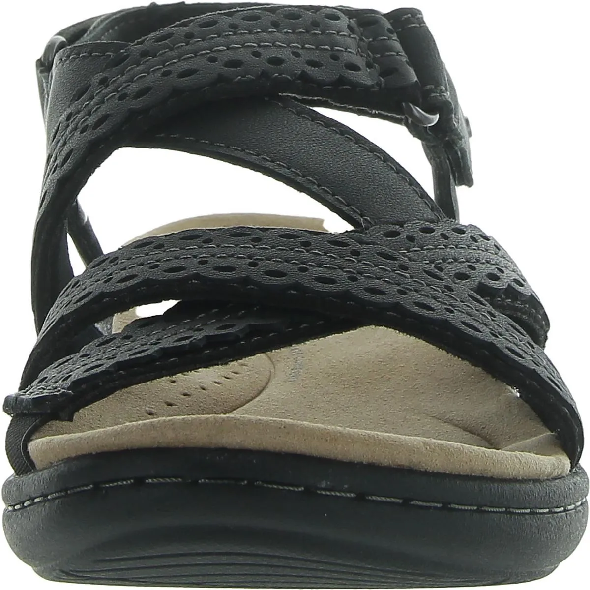 Laurieann Rena Womens Leather Round Toe Strappy Sandals