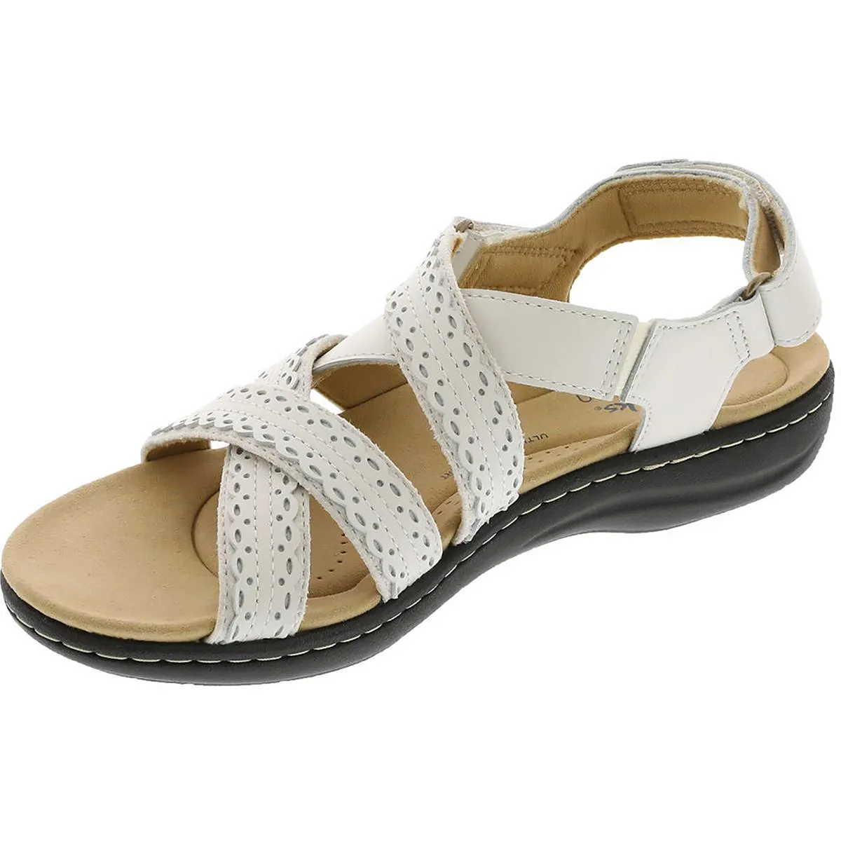 Laurieann Rena Womens Leather Round Toe Strappy Sandals