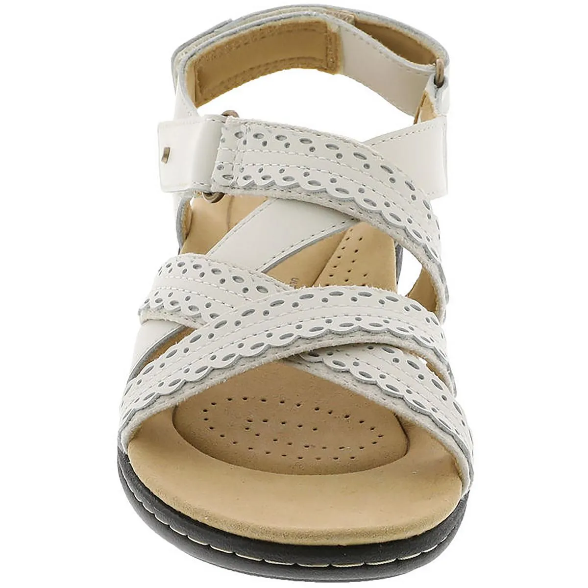 Laurieann Rena Womens Leather Round Toe Strappy Sandals