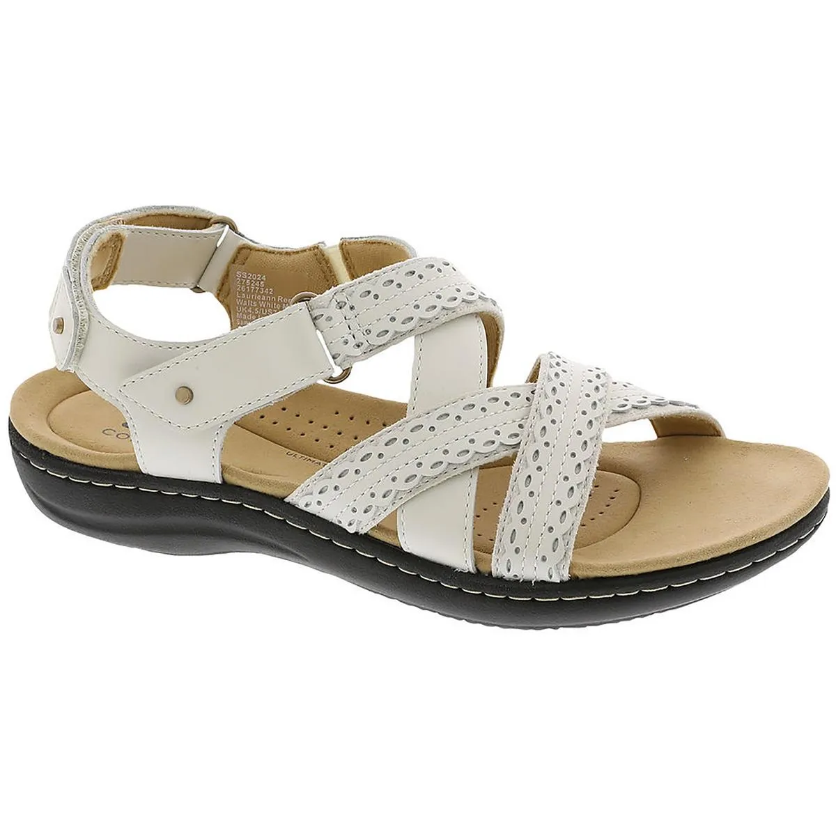 Laurieann Rena Womens Leather Round Toe Strappy Sandals
