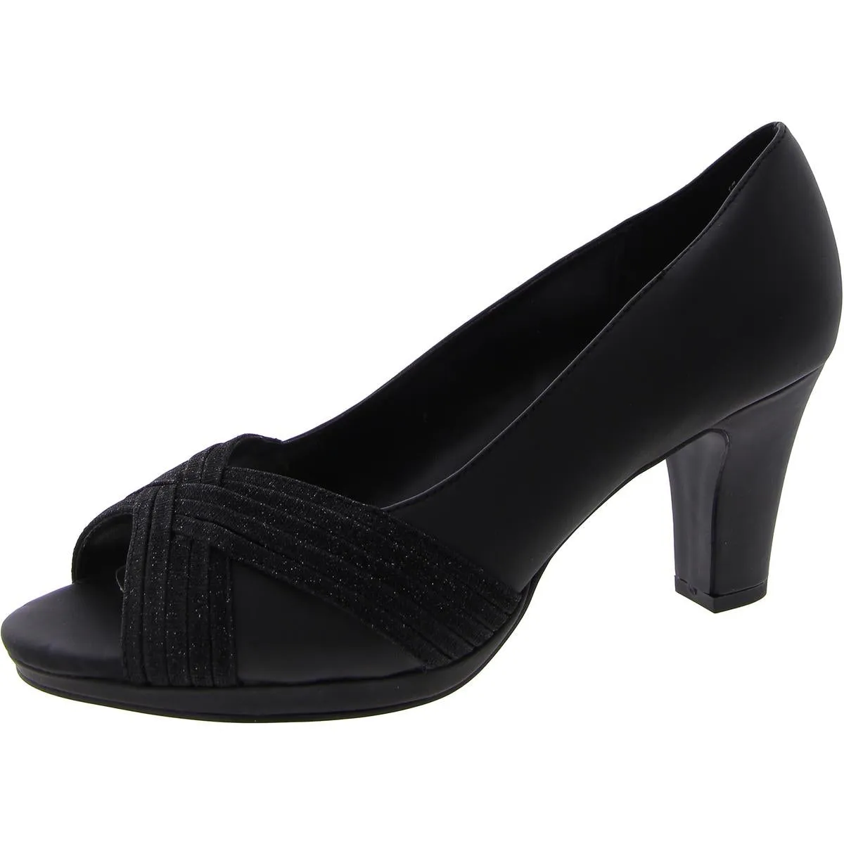 Lavish Womens Satin Peep Toe Heels