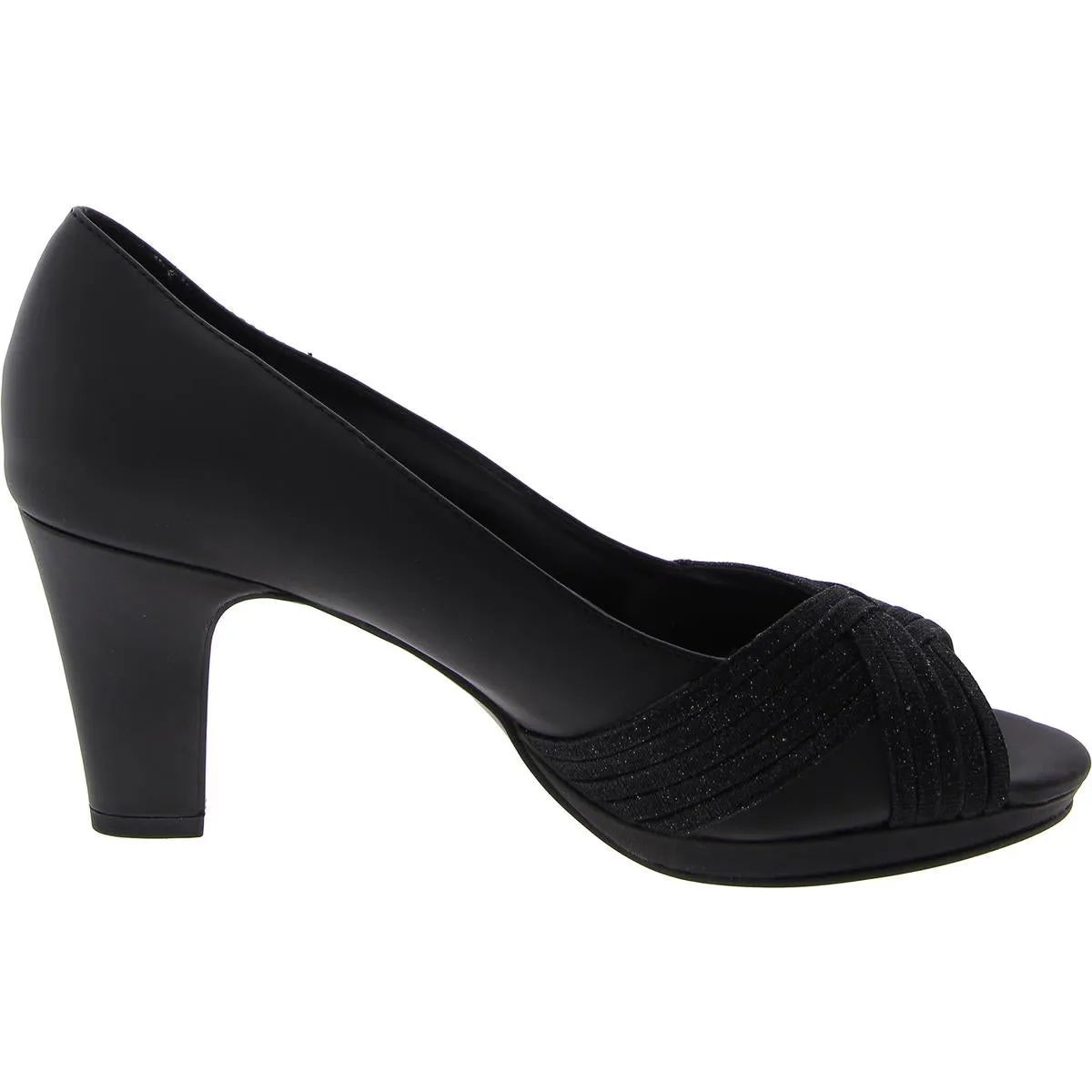 Lavish Womens Satin Peep Toe Heels