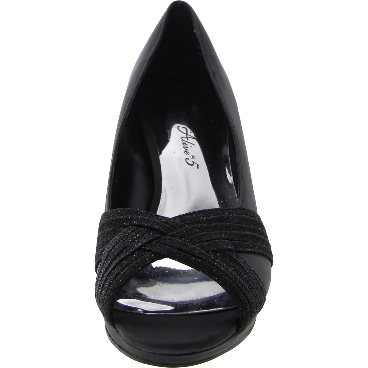 Lavish Womens Satin Peep Toe Heels